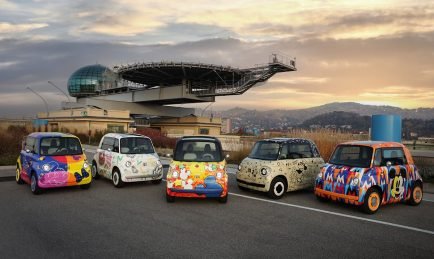 Fiat Topolino, un quintette coloré, pour les 100 ans de Disney